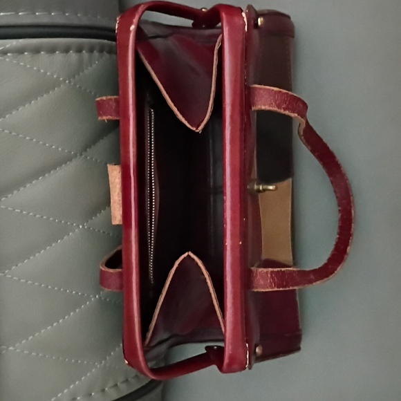 Vintage 70s Burlington Patchwork Leather Handbag - Picture 4 of 9